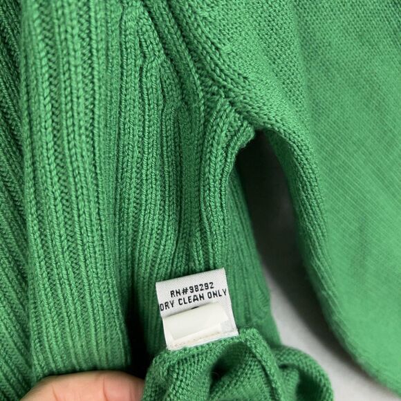 Tibi Sweater Womens Medium Kelly Green Merino Wool Cardigan Peter Pan Luxury - Picture 7 of 14
